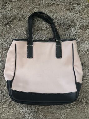 Coach Pale Pink Tote with Black Leather Trim